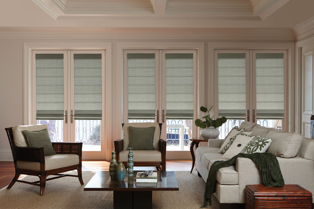 levolor-custom-roman-shade-flat-heathered-bayleaf-light-filter-cordless-living-room